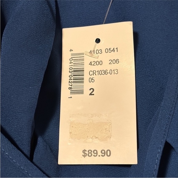 CLEO asymmetrical chiffon dress sleeveless back button layered look blue 2 BNWT - Picture 5 of 11